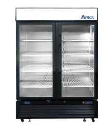 Atosa— Black Cabinet Two (2) Glass Door Merchandiser Cooler