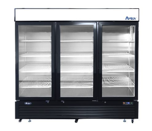 MCF8724GR — Black Cabinet Three (3) Glass Door Merchandiser Cooler