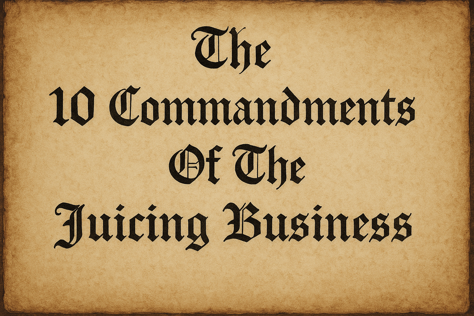 Juicing business commandments