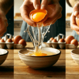 cracking eggs by hand